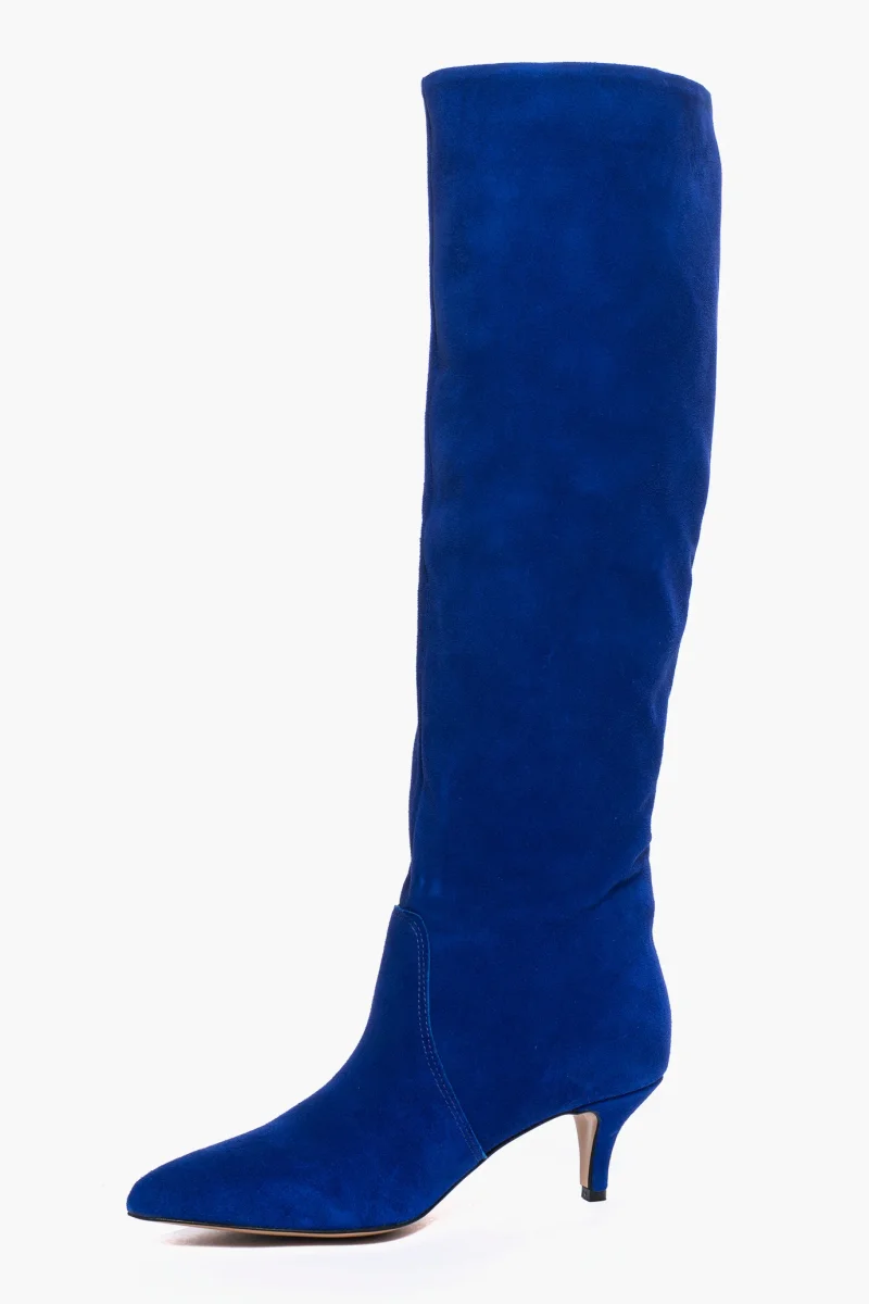 Stivali al ginocchio camoscio bluette Agua Lia Diva - immagine 4