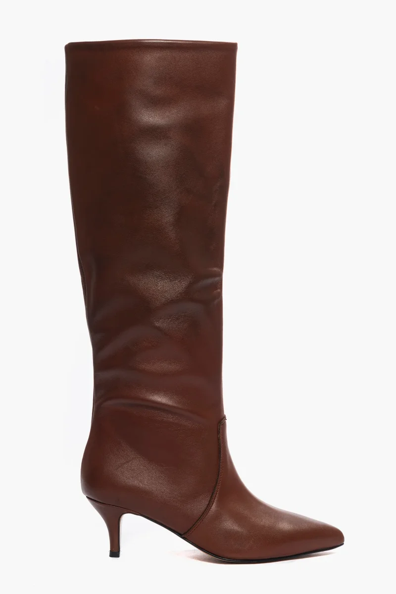 Stivali al ginocchio pelle marrone Agua Lia Diva