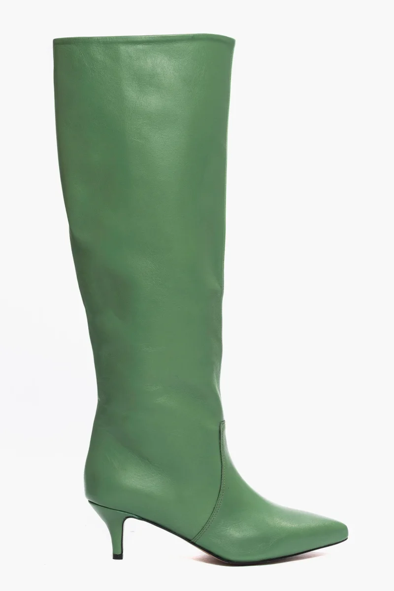 Stivali al ginocchio pelle verde Agua Lia Diva