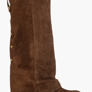 Stivale con risvolto camoscio marrone e clip 794