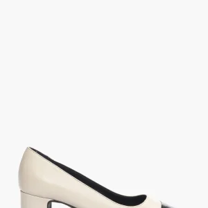 Scarpa Sole 01 pelle bianca e punta pelle nero