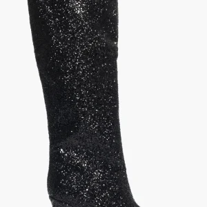 Stivali sotto al ginocchio glitter nero Gilda 17 Lia Diva