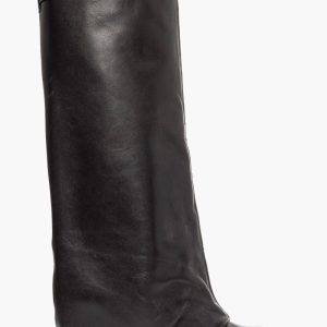 Stivali Annachiara 6 pelle testa di moro con risvolto