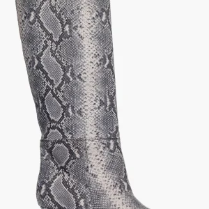 Stivale pelle pitone bianco grigio Angel 2662