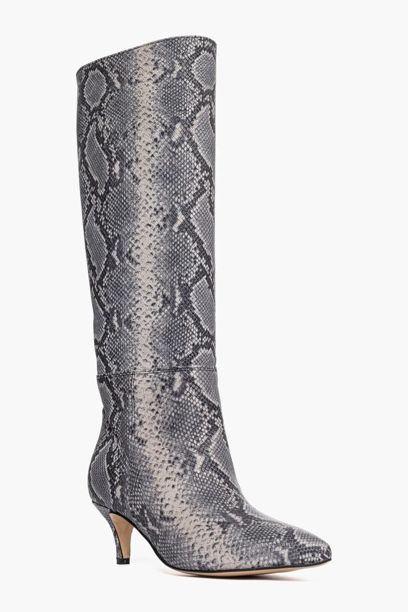 Stivale pelle pitone bianco grigio Angel 2662 - immagine 3