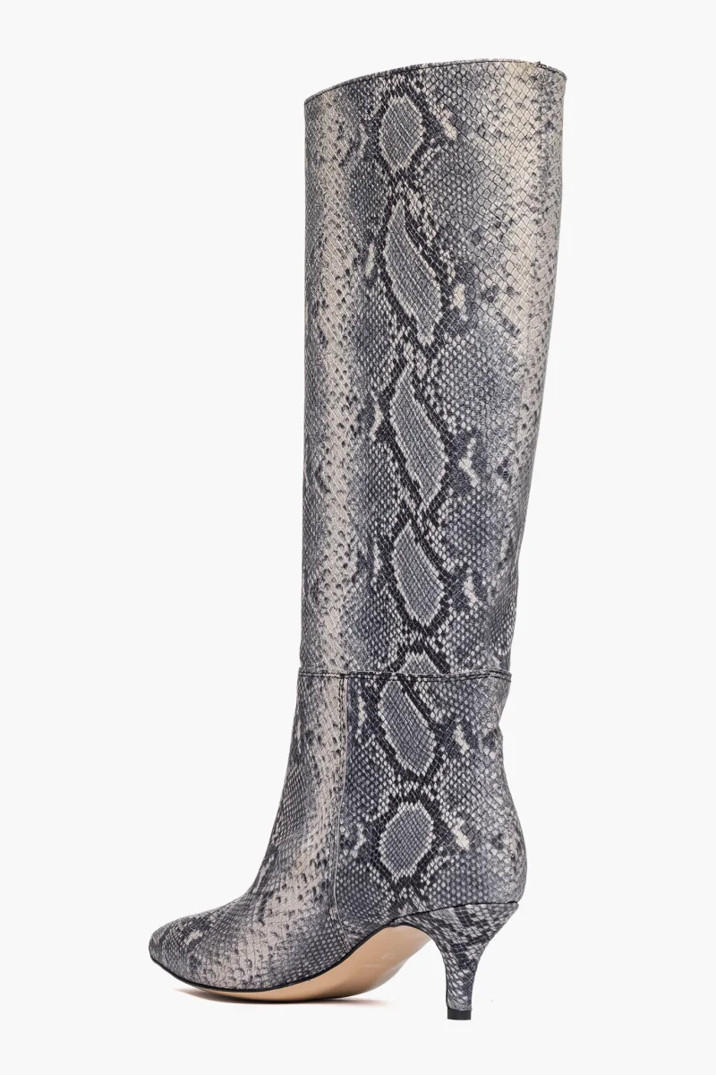 Stivale pelle pitone bianco grigio Angel 2662 - immagine 5