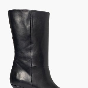Stivali al polpaccio pelle nero Agua Midi