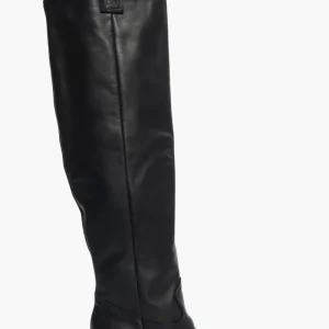 Stivali Irene 110 pelle nero con placca argento