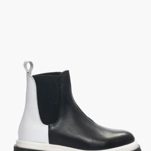 Stivaletti Wake 11 pelle bianco e riporto pelle nero