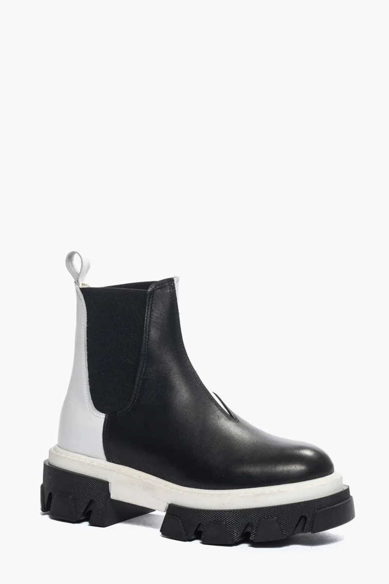 Stivaletti Wake 11 pelle bianco e riporto pelle nero - immagine 3