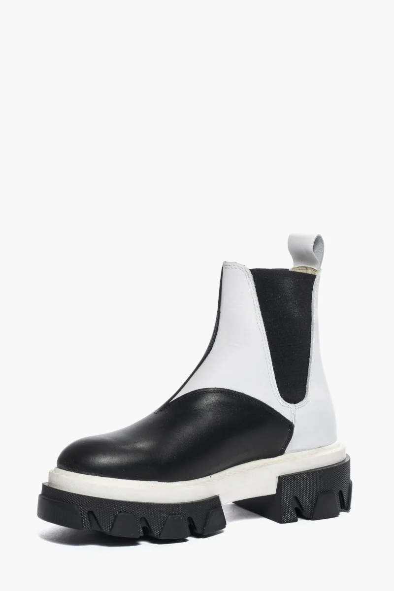 Stivaletti Wake 11 pelle bianco e riporto pelle nero - immagine 4