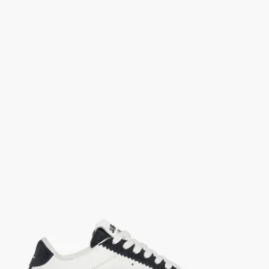 Sneakers pelle bianco e camoscio blu JL Sushi