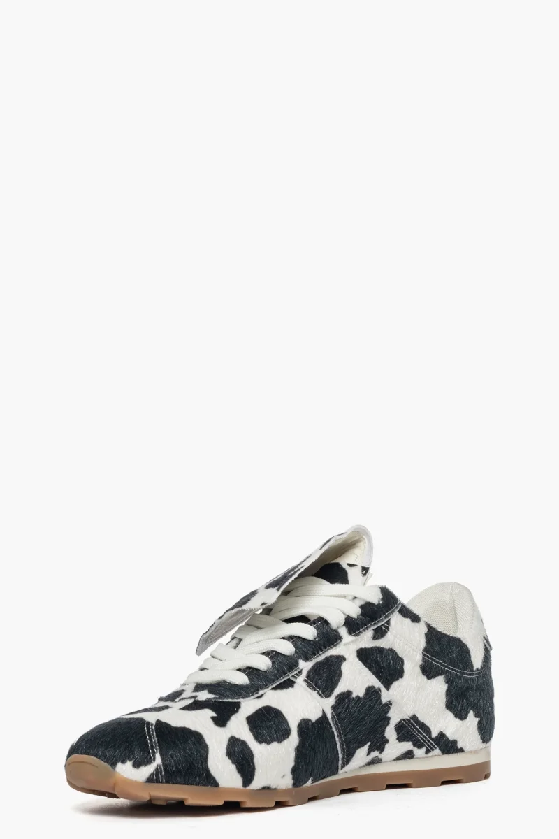 Sneakers Sushi 2 in mucca bianco e nero con pattina - immagine 4