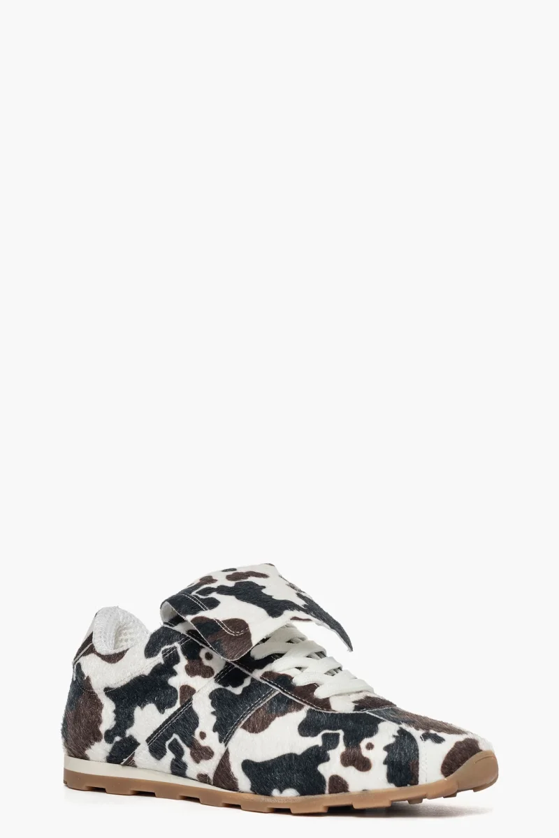 Sneakers Sushi 2 cavallino mucca bianco nero e marrone con pattina - immagine 3