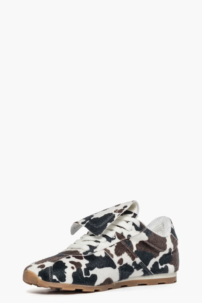 Sneakers Sushi 2 cavallino mucca bianco nero e marrone con pattina - immagine 4