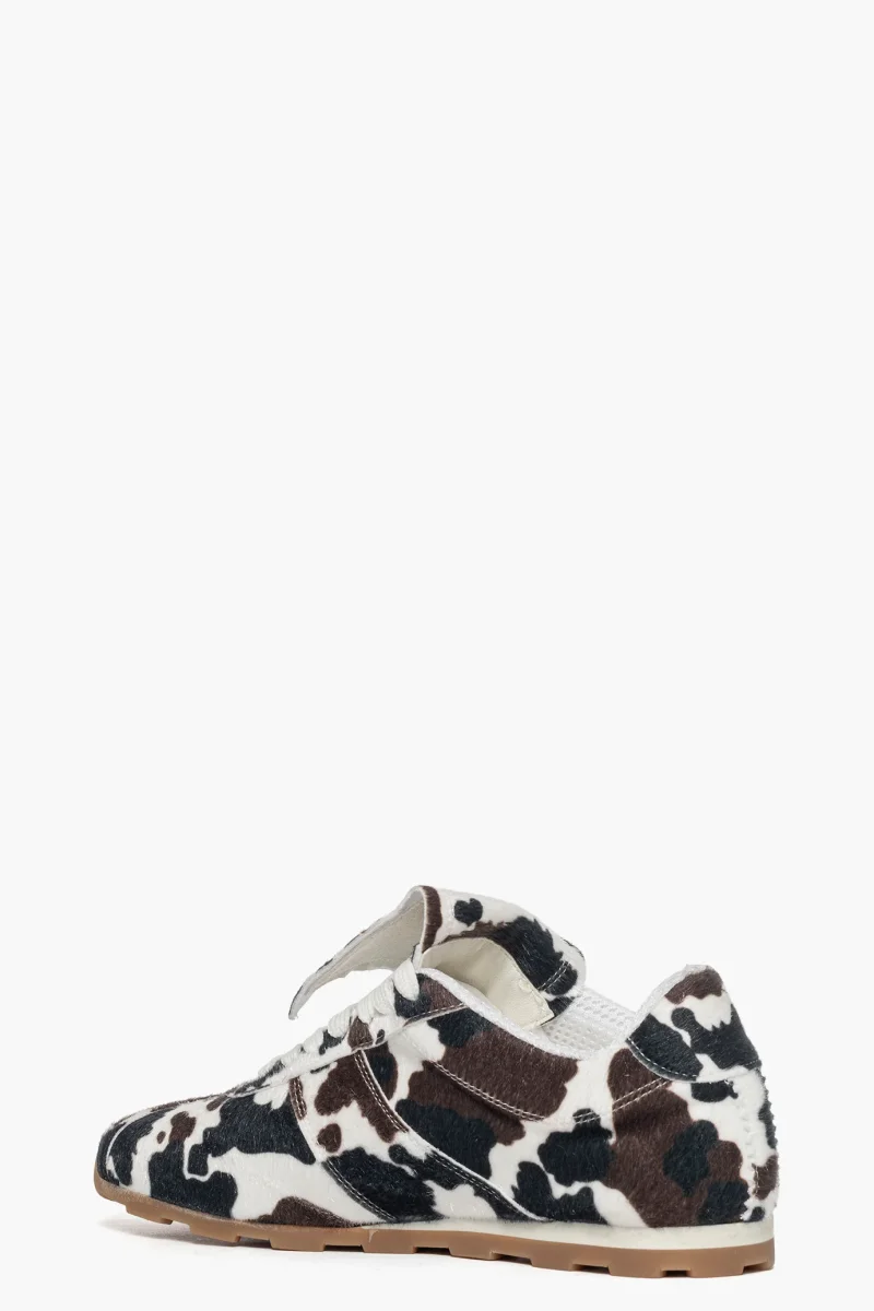 Sneakers Sushi 2 cavallino mucca bianco nero e marrone con pattina - immagine 5