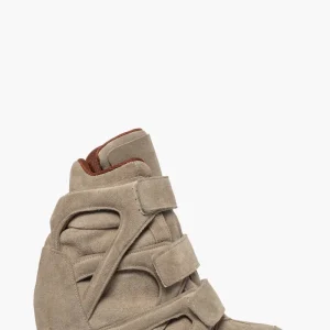 Sneakers Upp String con strappo e rialzo interno taupè