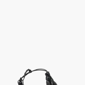 Sandalo Olo Incrocio pelle nero con laccio