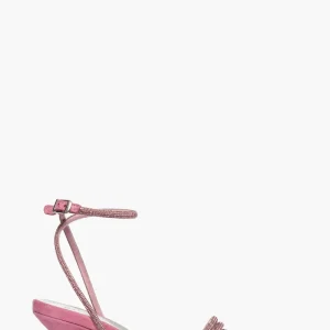 Sandalo 2965 camoscio rosa e strass rosa