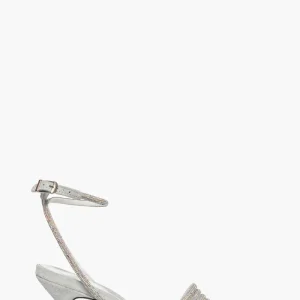 Sandalo 2965 camoscio ghiaccio e strass argento boreale