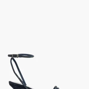 Sandali 2965 camoscio blu e strass degradè