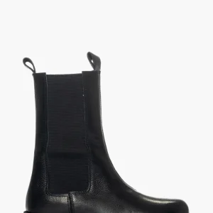 Stivaletti pelle bottolata nero con elastici Lea 12