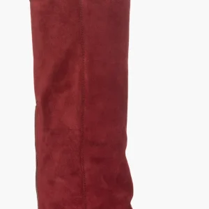 Stivali camoscio bordeaux e risvolto con zip 1719