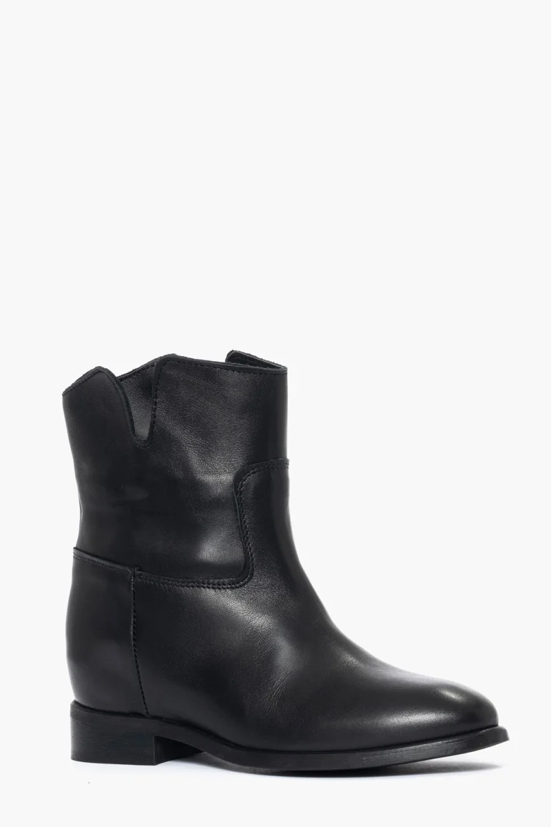Stivaletti Roma 5 pelle nero con rialzo interno - immagine 3