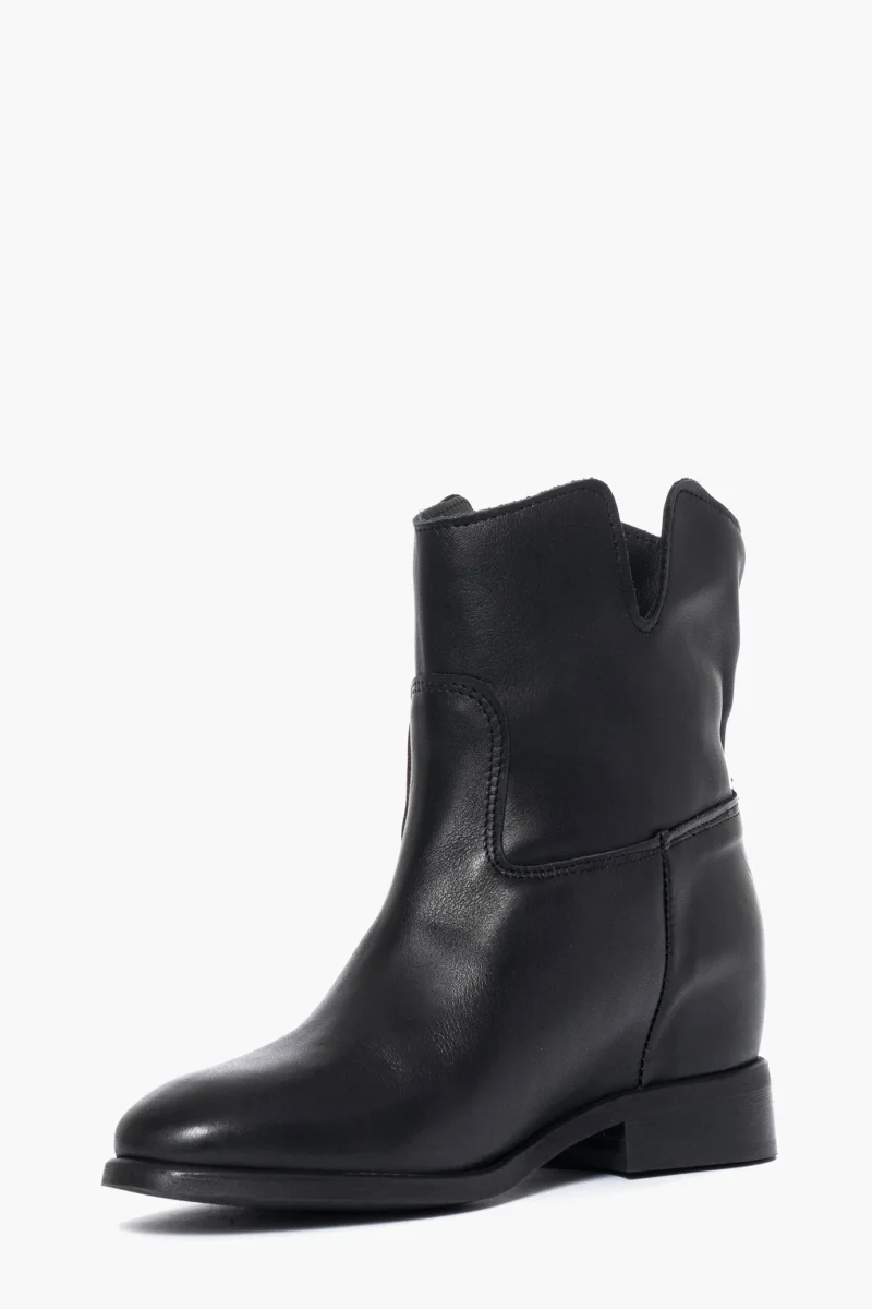 Stivaletti Roma 5 pelle nero con rialzo interno - immagine 4