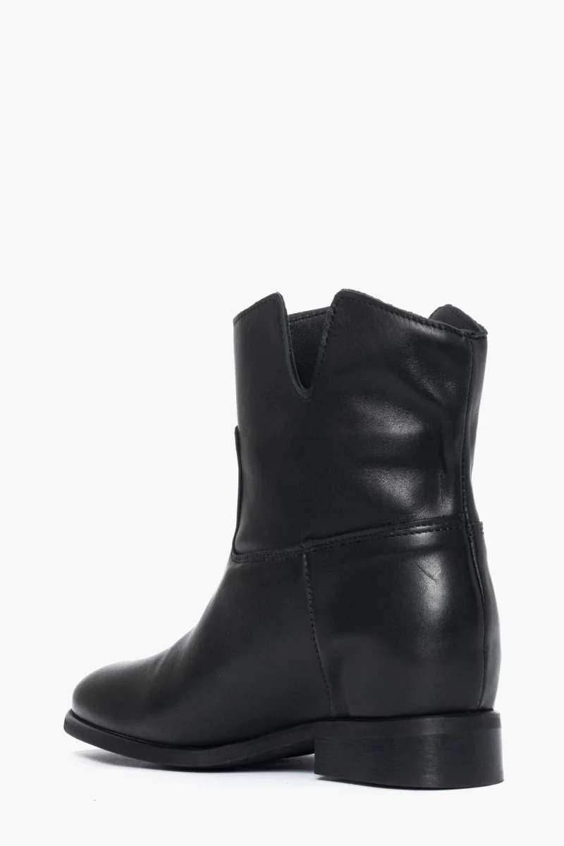 Stivaletti Roma 5 pelle nero con rialzo interno - immagine 5