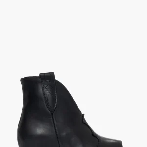 Stivaletto 1691 spuntato pelle nero con rialzo interno