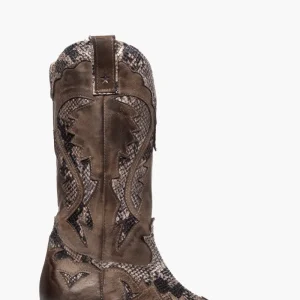 Stivali Oldwest 1 nabuk taupe e anaconda