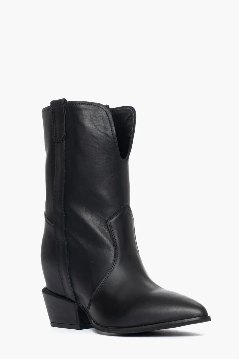 Stivaletti Zoe pelle nero con rialzo interno - immagine 3