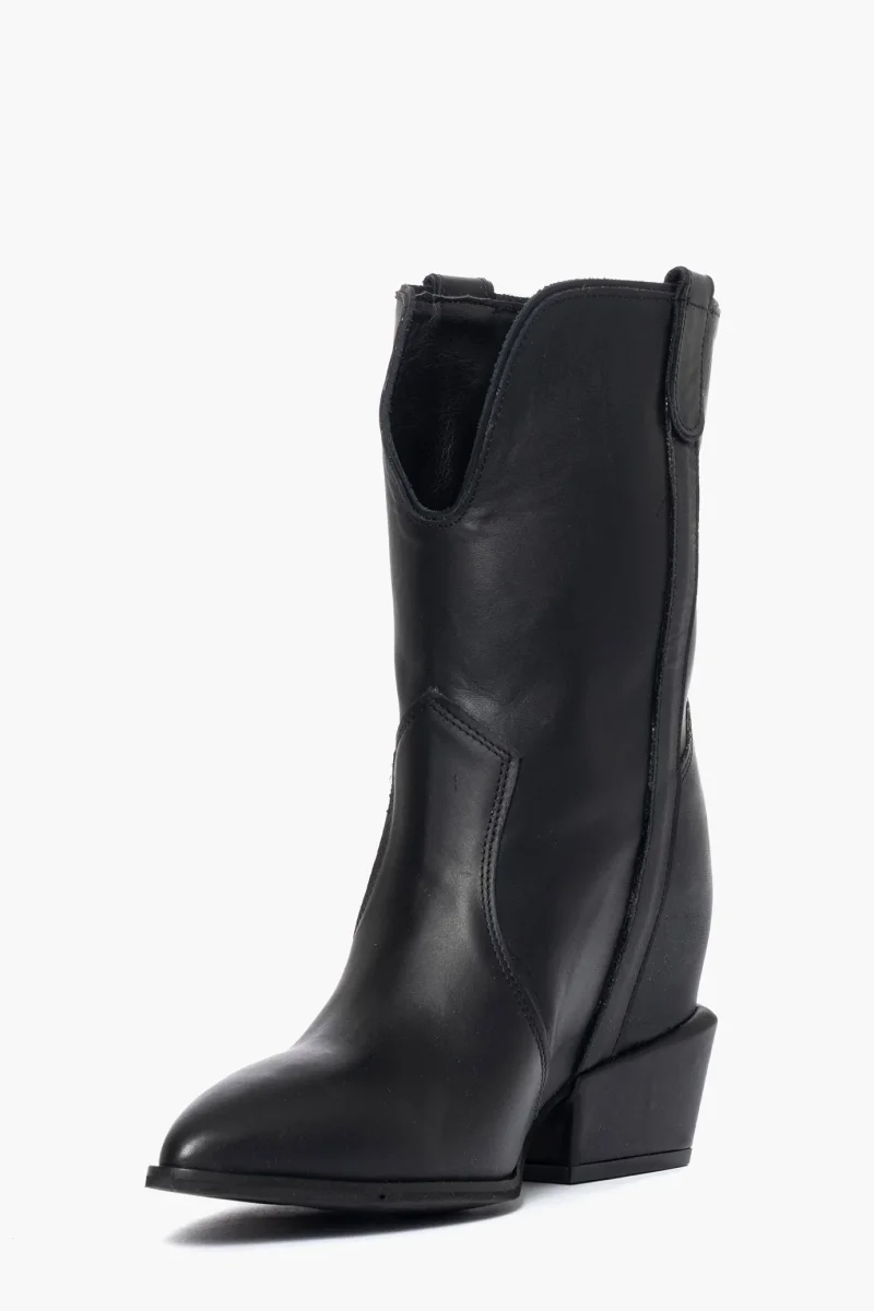 Stivaletti Zoe pelle nero con rialzo interno - immagine 4