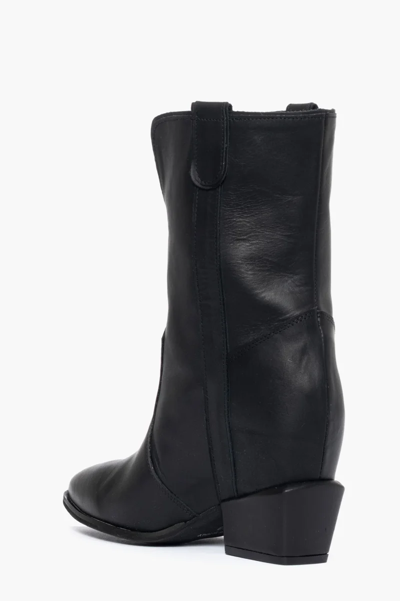 Stivaletti Zoe pelle nero con rialzo interno - immagine 5