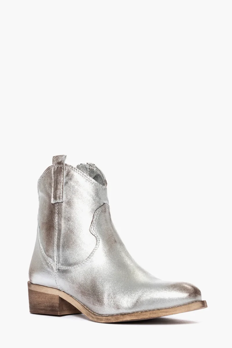 Stivaletti in pelle argento Tex 10 - immagine 3