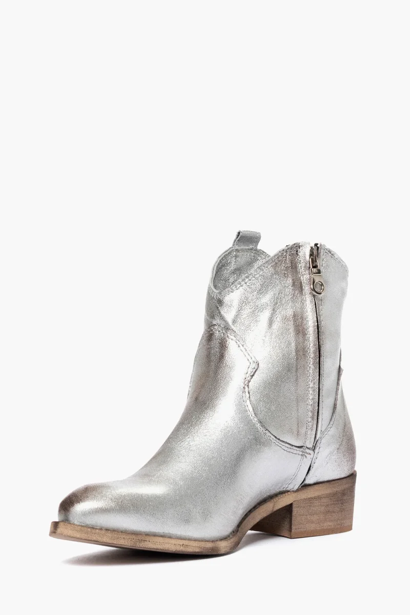Stivaletti in pelle argento Tex 10 - immagine 4
