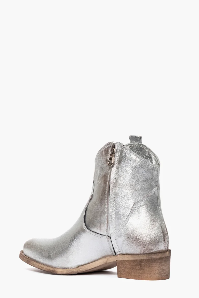 Stivaletti in pelle argento Tex 10 - immagine 5