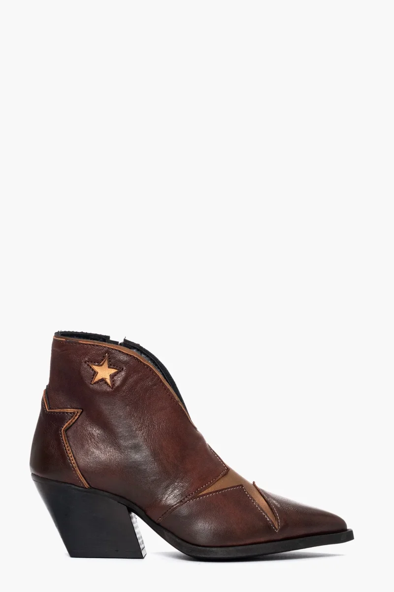 Stivaletti pelle marrone bronzo Stephan Star