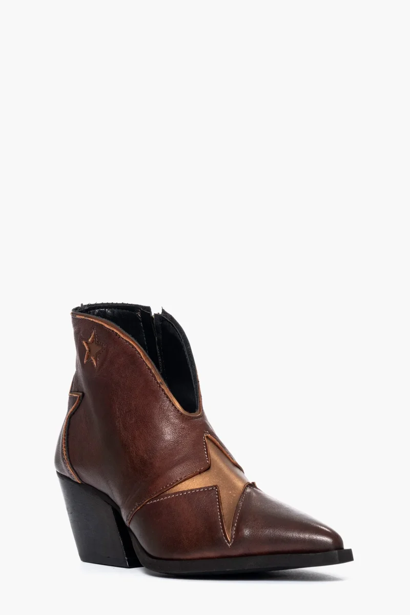 Stivaletti pelle marrone bronzo Stephan Star - immagine 3
