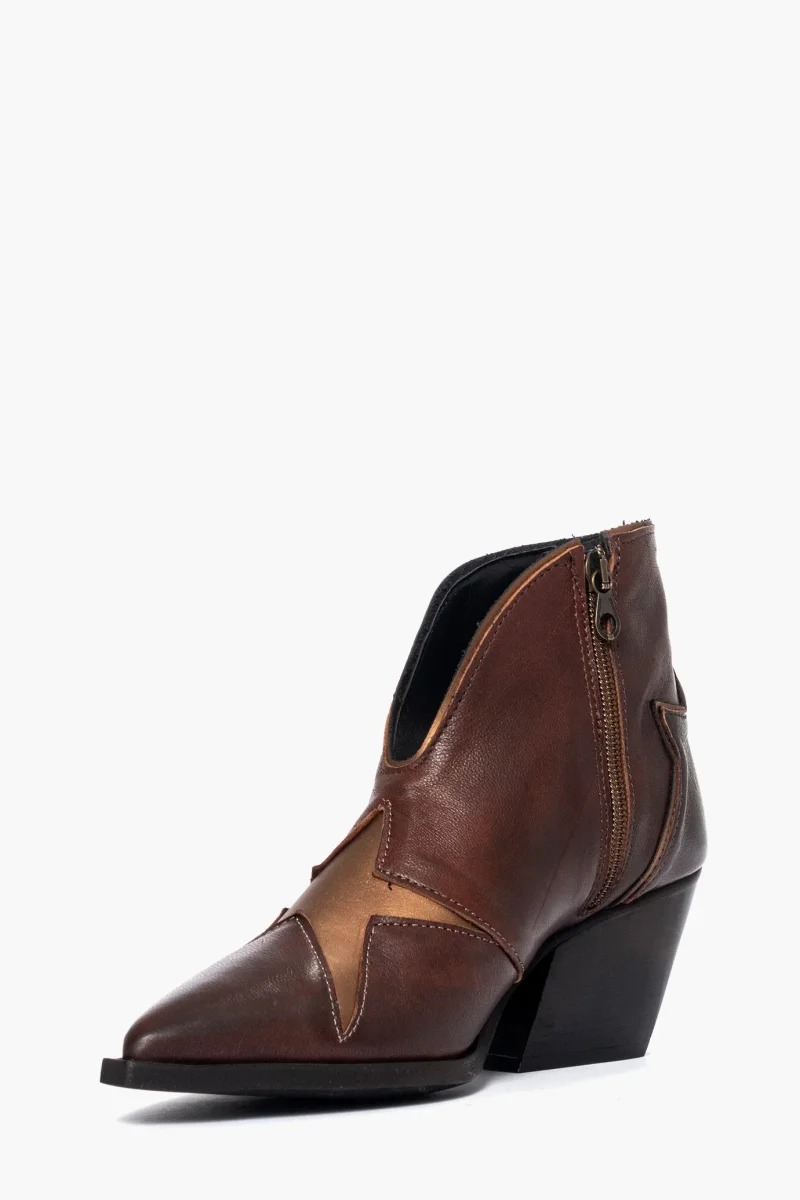 Stivaletti pelle marrone bronzo Stephan Star - immagine 4