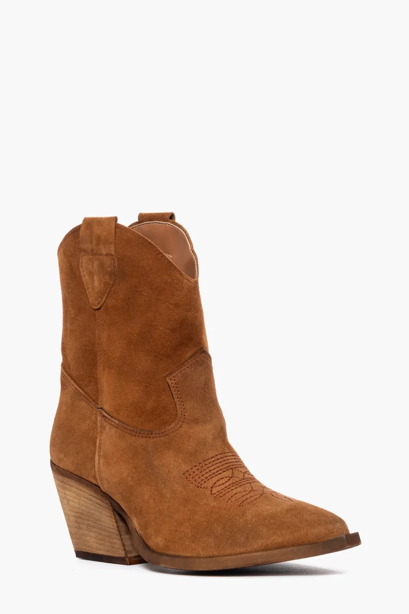 Stivaletti camoscio cuoio ricamo Irene 53 - immagine 3