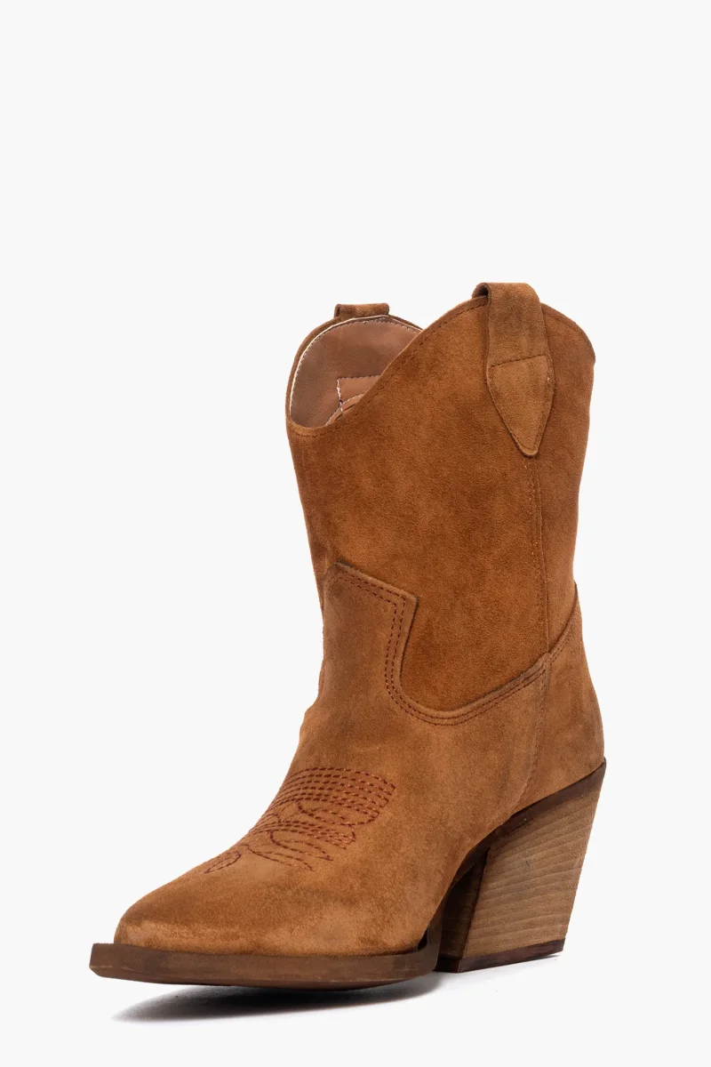 Stivaletti camoscio cuoio ricamo Irene 53 - immagine 4