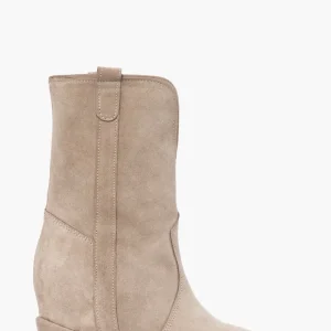 Stivaletti Zoe camoscio taupè rialzo interno