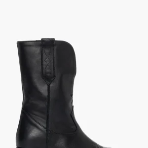 Stivaletti pelle nero con ricamo Oldwest 55