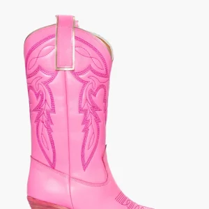 Stivali Irene Mers pelle rosa con ricamo