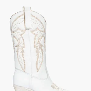 Stivali Irene Mers pelle bianco con ricamo