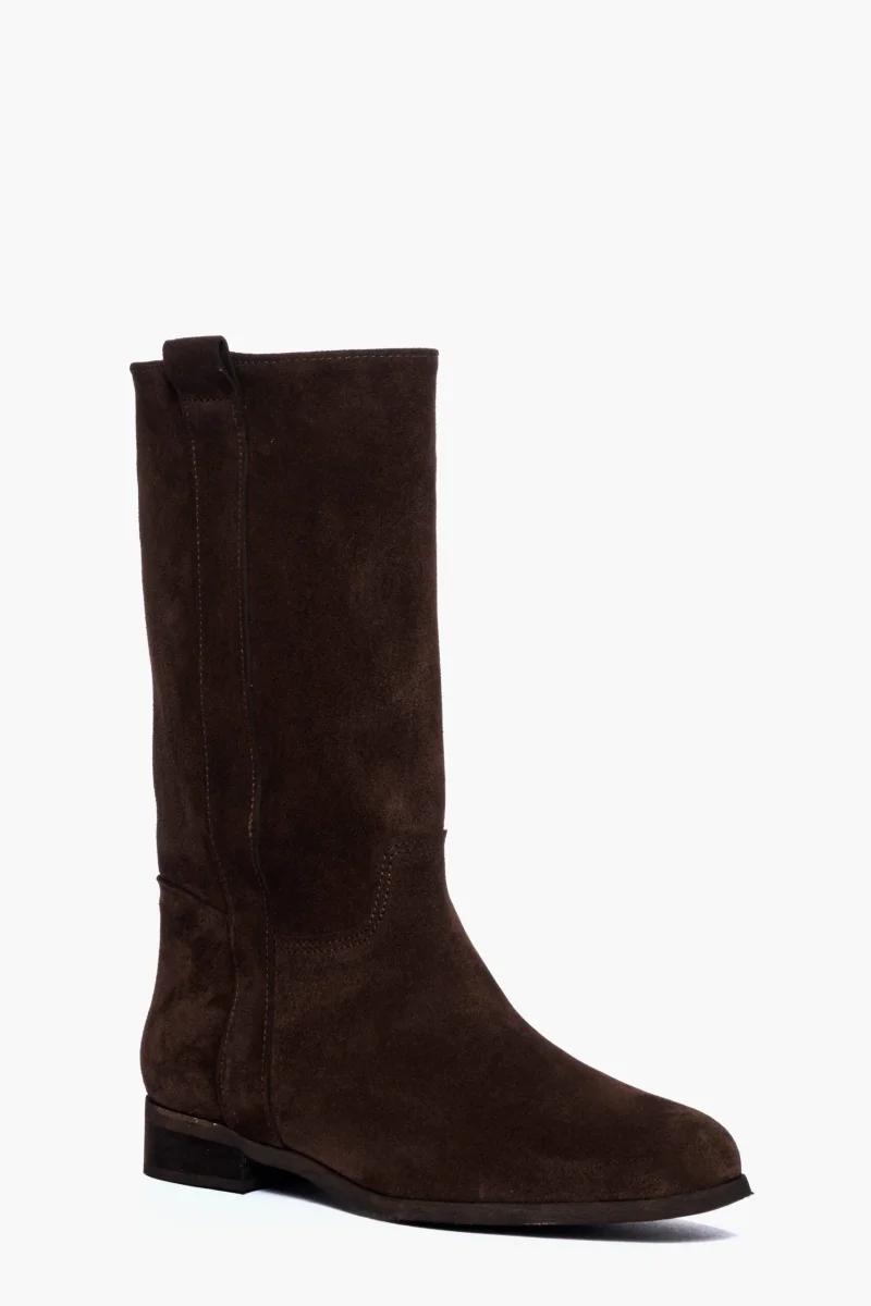 Stivali 282 camoscio cioccolato al polpaccio - immagine 3