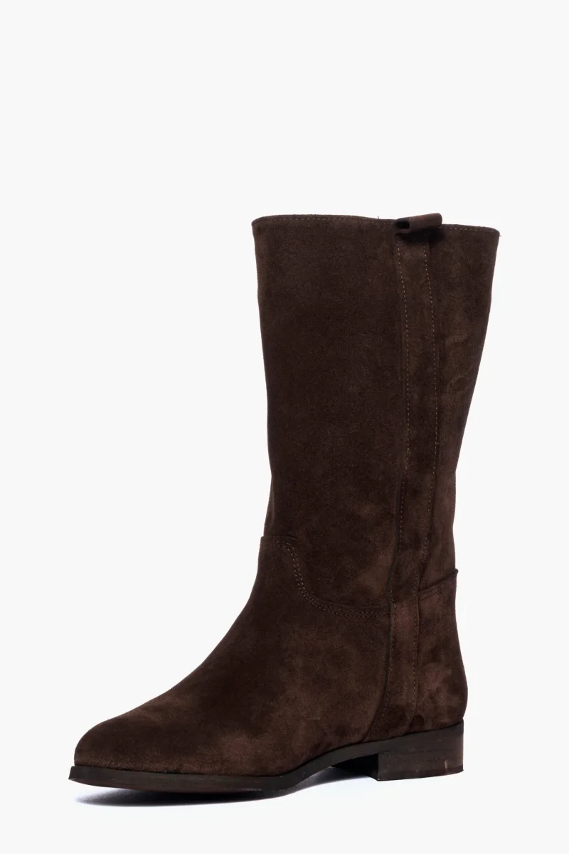 Stivali 282 camoscio cioccolato al polpaccio - immagine 4