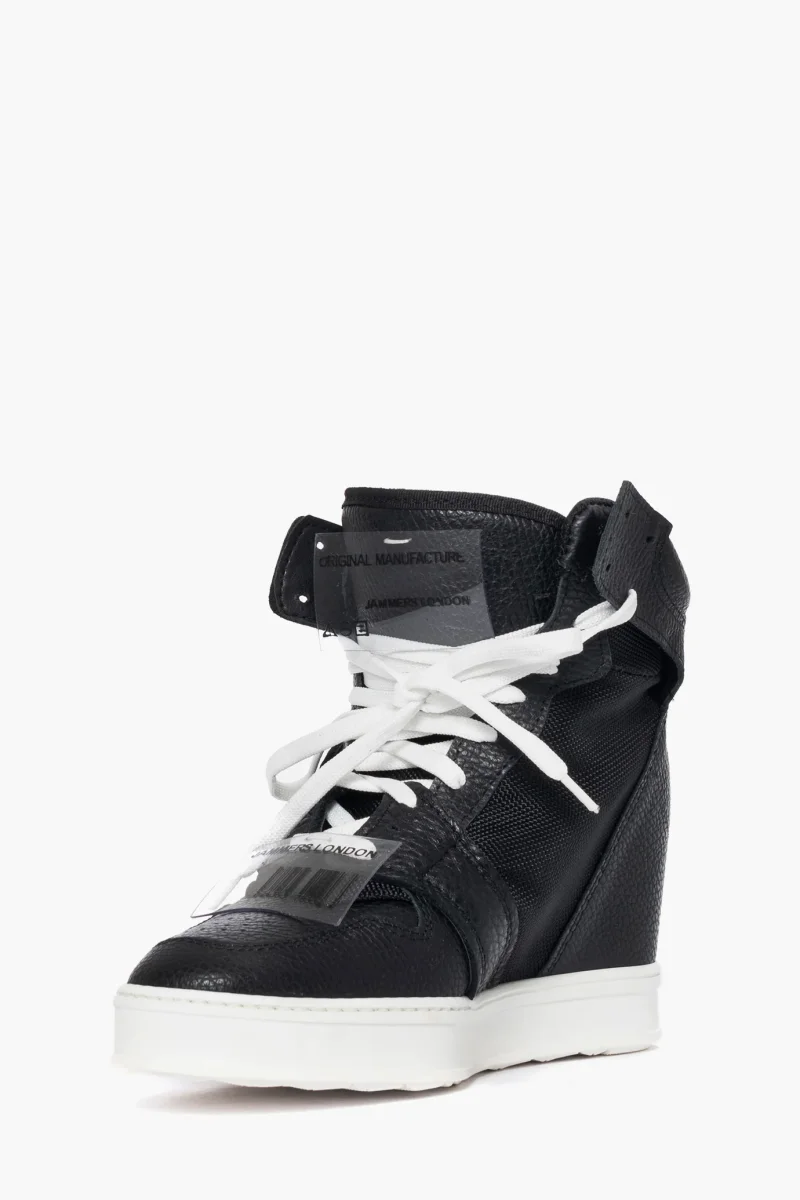 Sneakers Upp Code pelle e tessuto ape nero - immagine 4